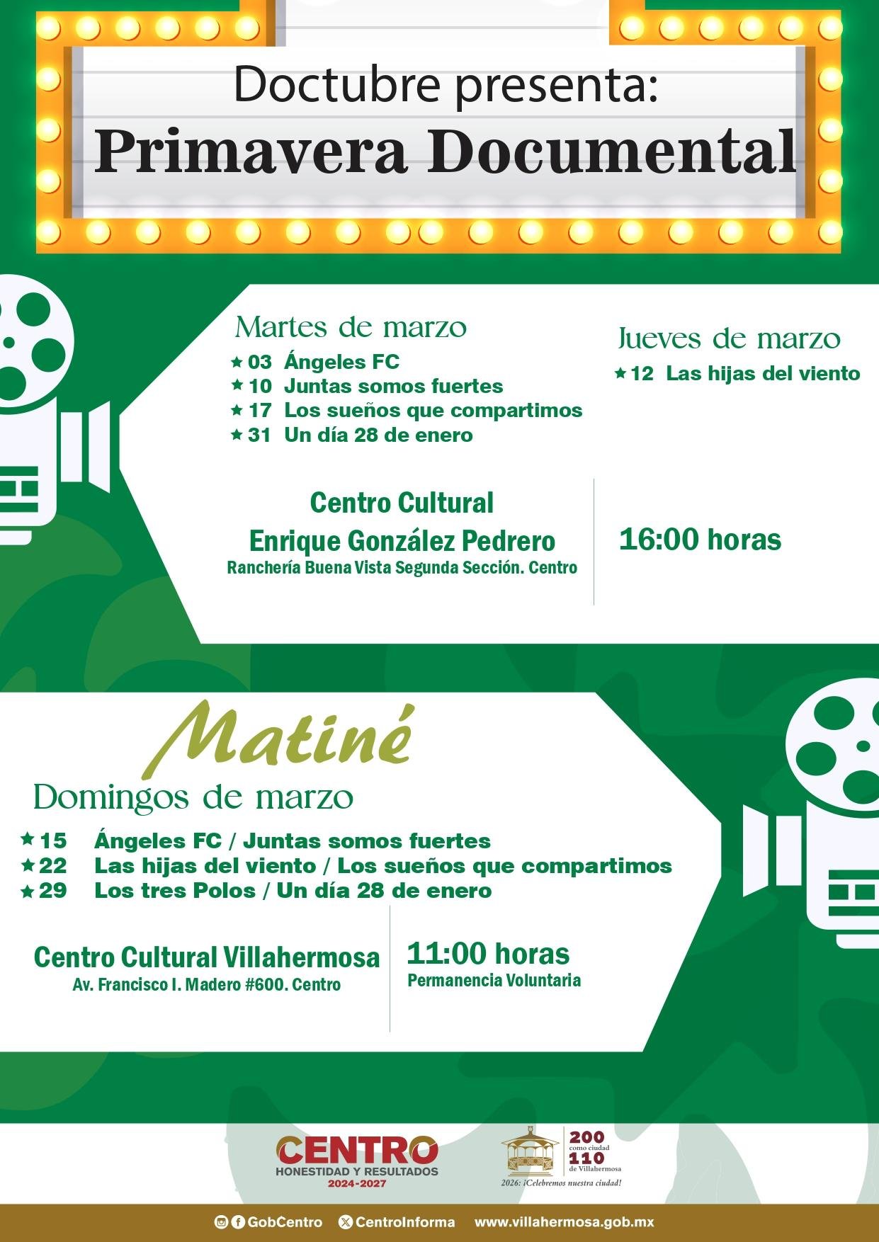 Centro invita a disfrutar del séptimo arte, talleres y más en la Agenda Cultural de marzo