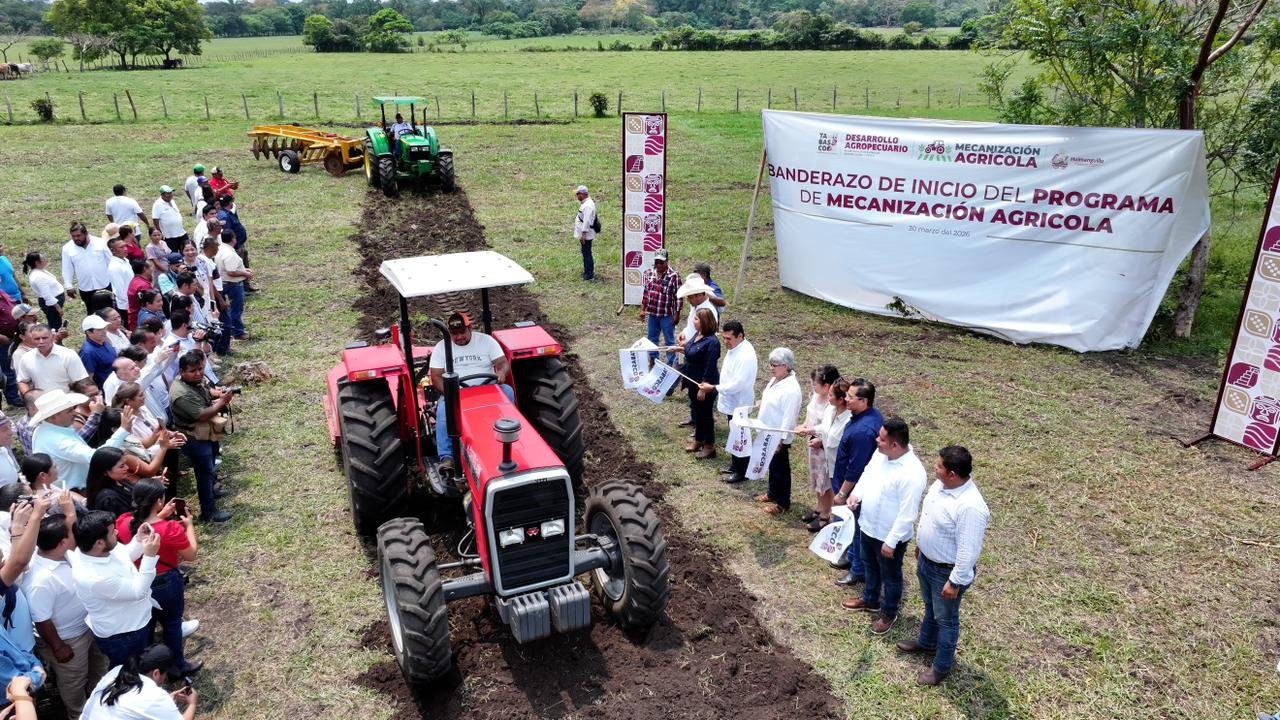 Mecanización agrícola gratis arranca con 1,500 hectáreas en Tabasco