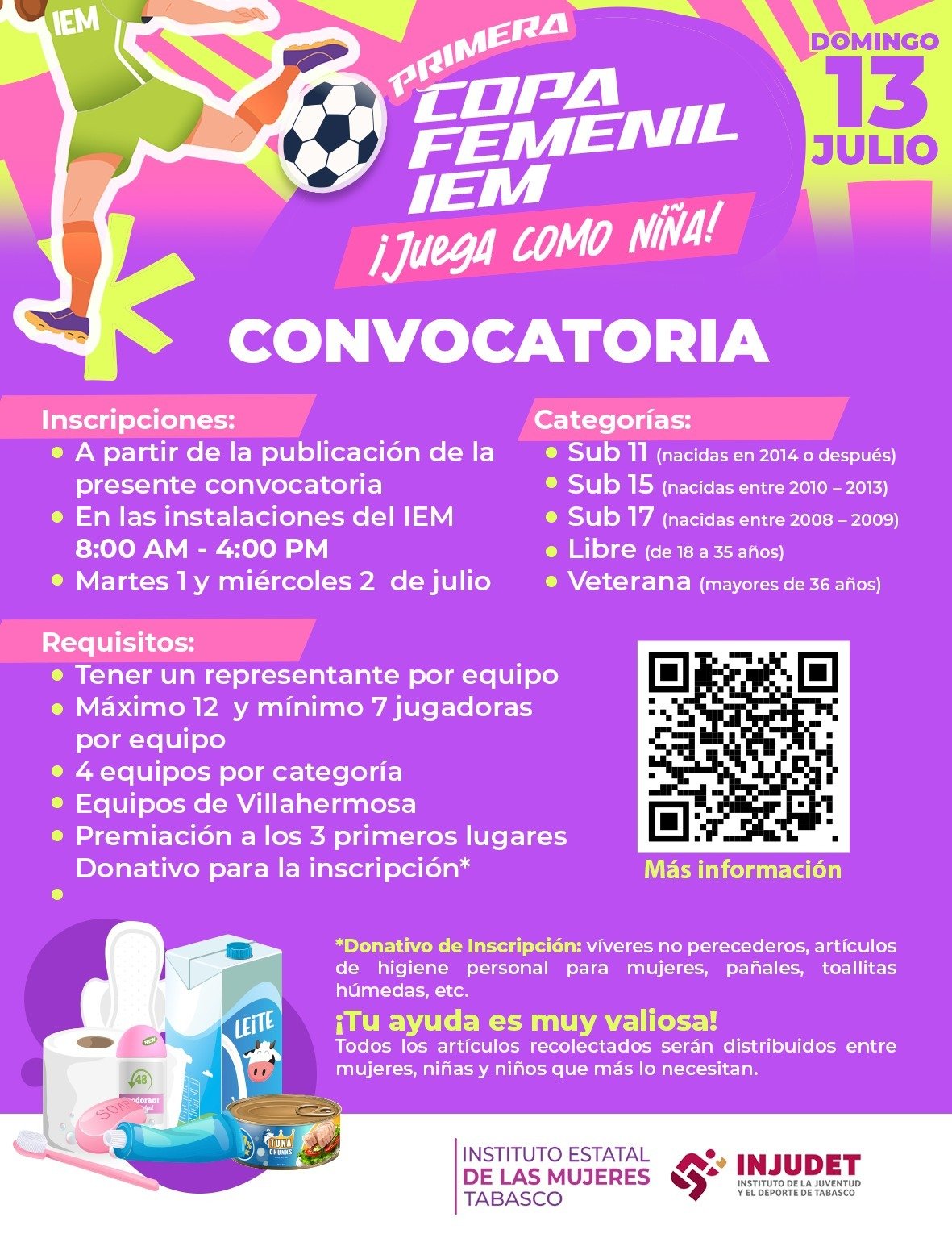 Invitan a participar en la Primera Copa Femenil de Futbol IEM 2025
