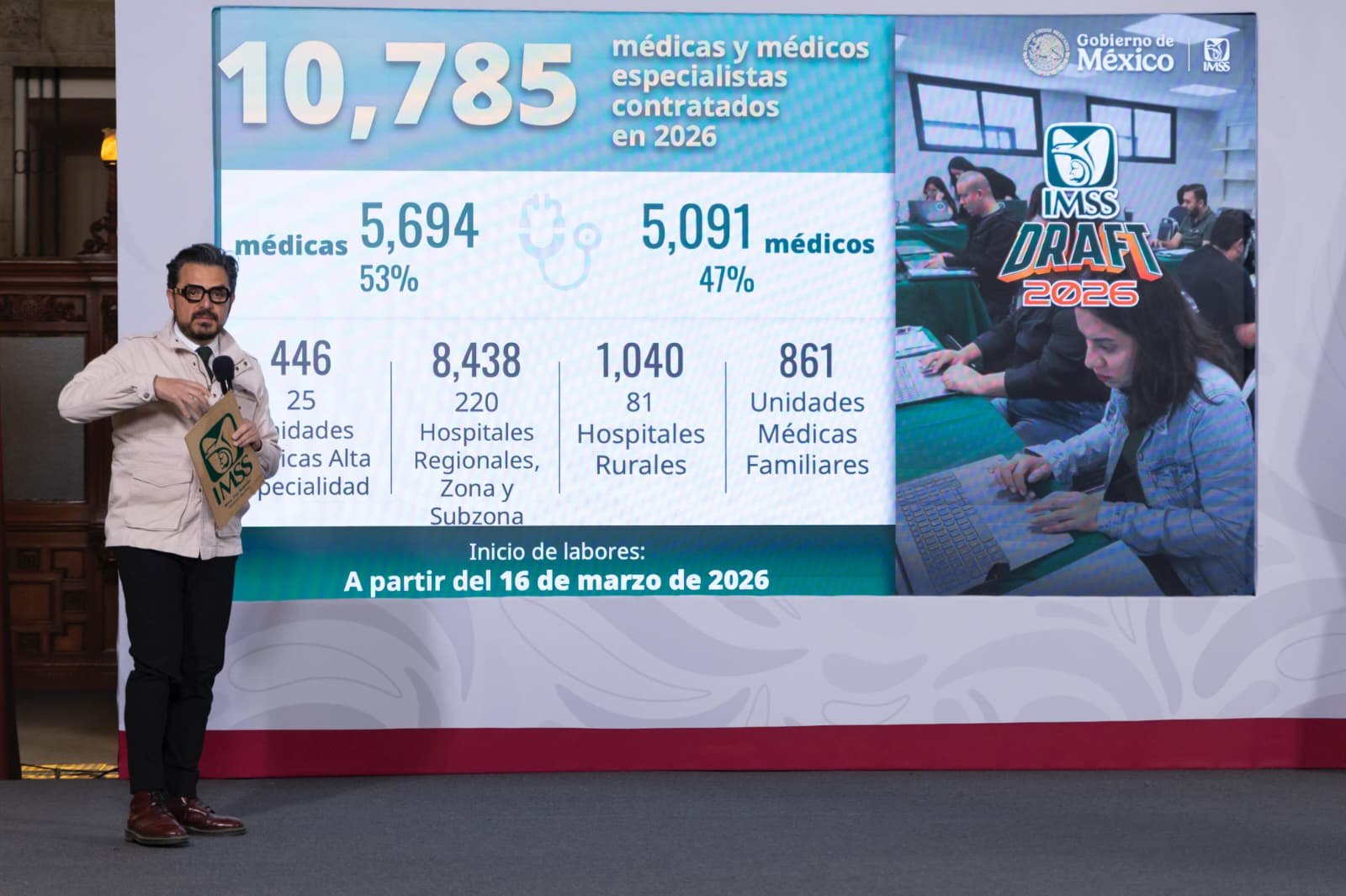 Contratan casi 14 mil especialistas para IMSS, ISSSTE e IMSS Bienestar