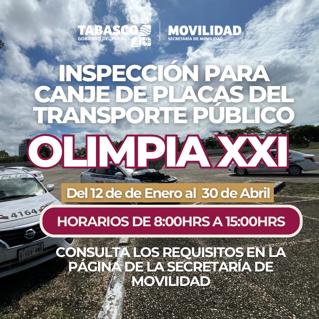 Lunes 12 de enero arranca inspección para canje de placas del transporte público