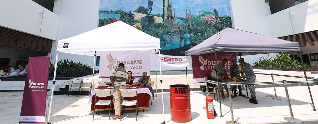 Instalan módulo de desarme voluntario en Palacio Municipal