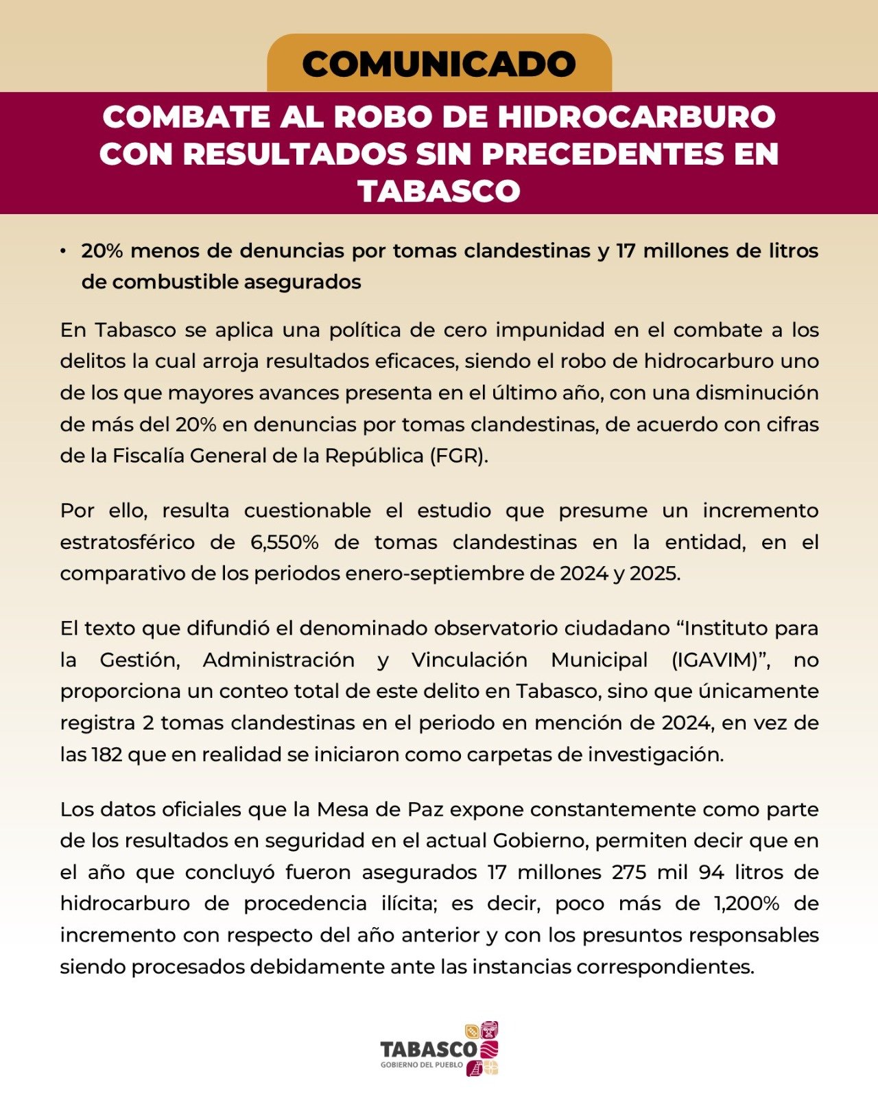 Datos de IGAVIM sobre tomas clandestinas son erróneos y cuestionables