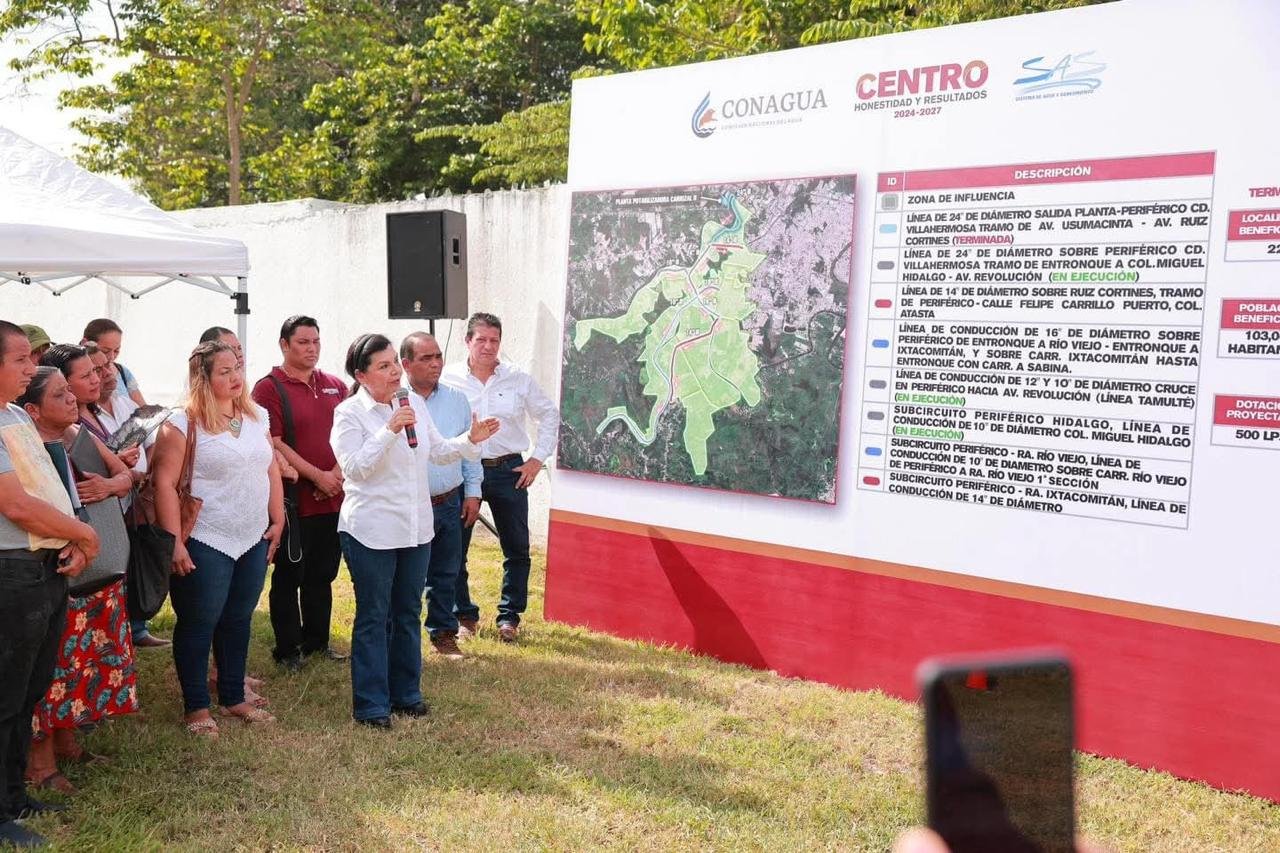Inicia construcción de líneas de agua potable para 51 mil habitantes de Centro
