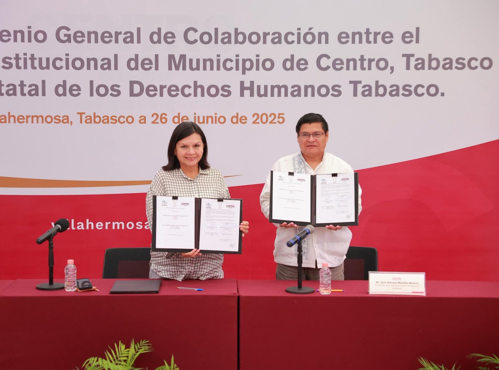 Centro y CEDH firman convenio para fortalecer derechos humanos