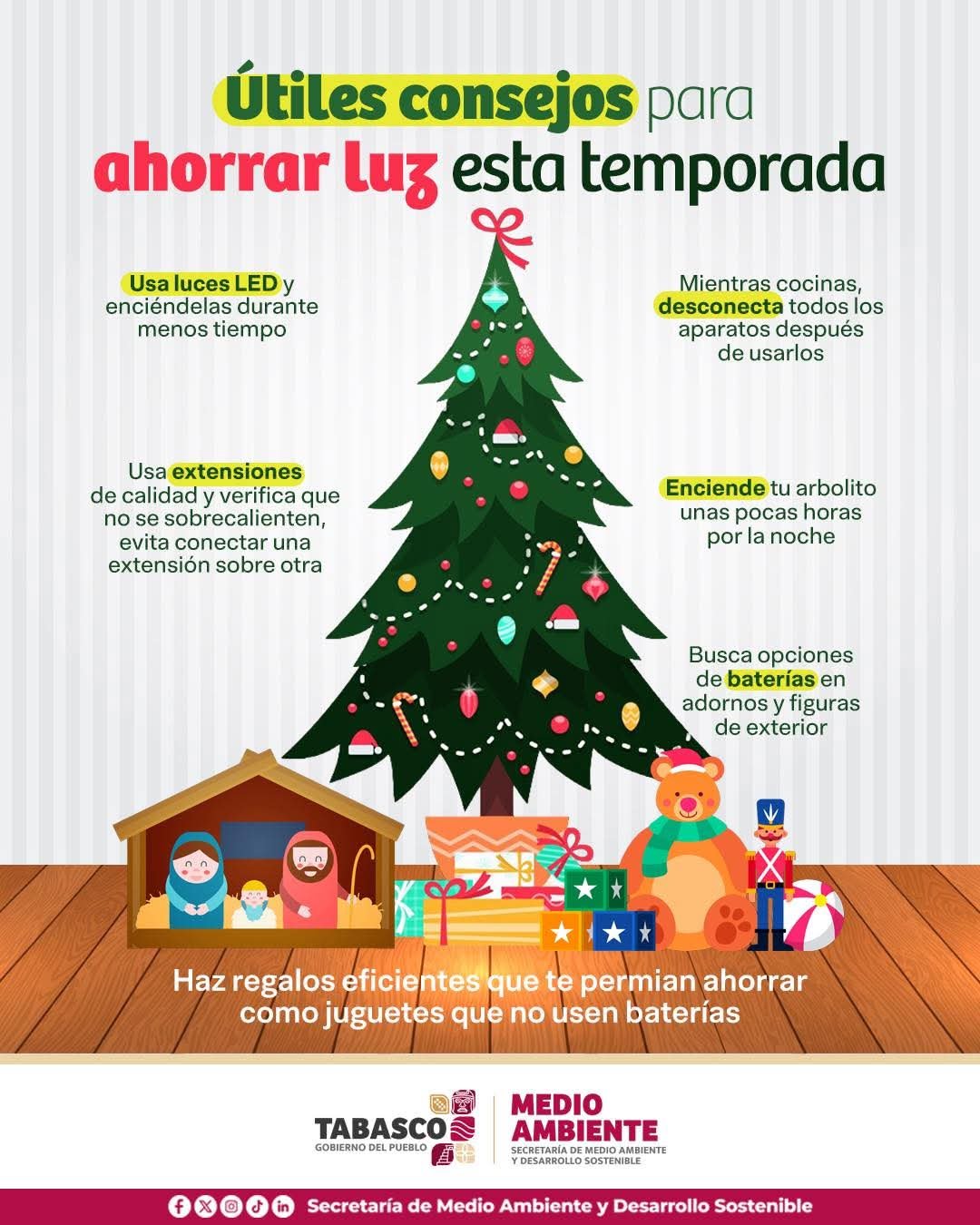 SEMADES promueve el uso eficiente de energía en temporada decembrina