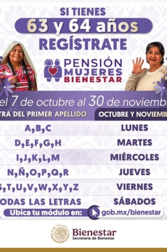 Inicia inscripción de Pensión de Bienestar para Adultas Mayores