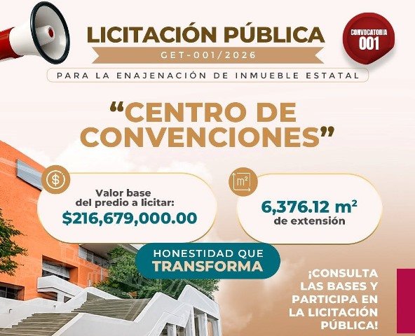 Gobierno estatal licita Centro de Convenciones y Gimnasio La Choca
