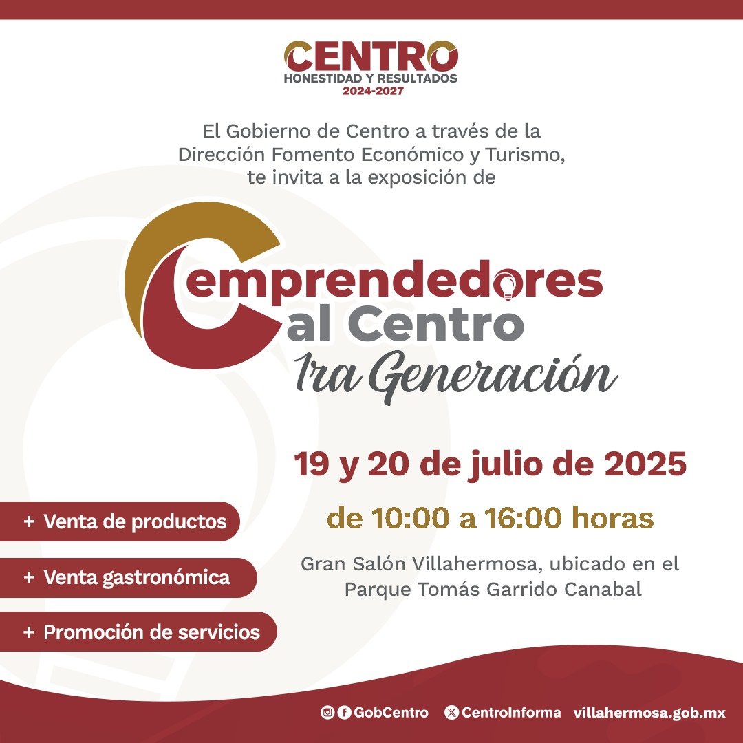 Gobierno de Centro impulsa expo de emprendedores locales