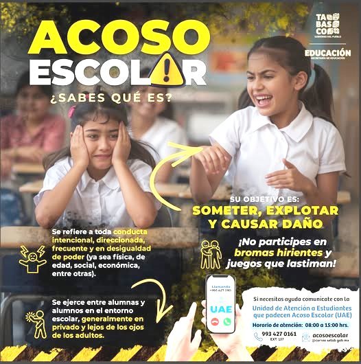 Refuerzan atención contra acoso escolar en Tabasco