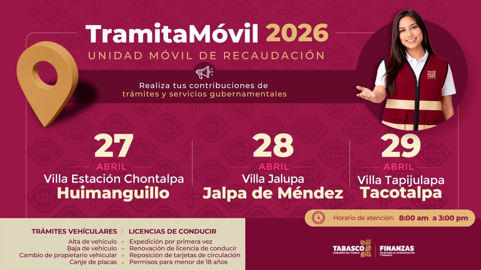 TramitaMóvil 2026 llevará trámites vehiculares a 3 municipios