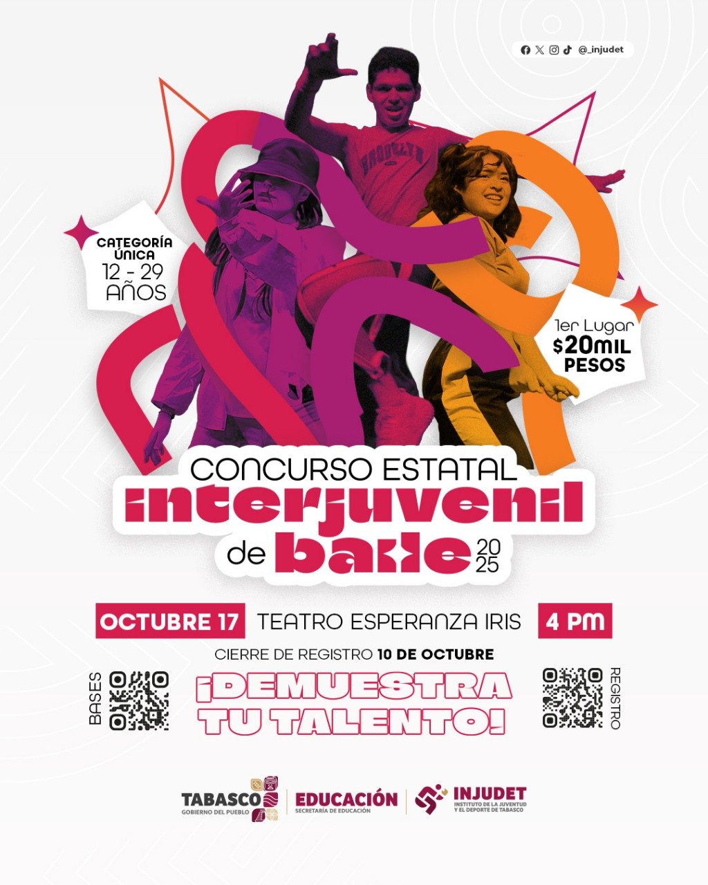 Abren convocatoria para Concurso Estatal Interjuvenil de Baile 2025 en Tabasco