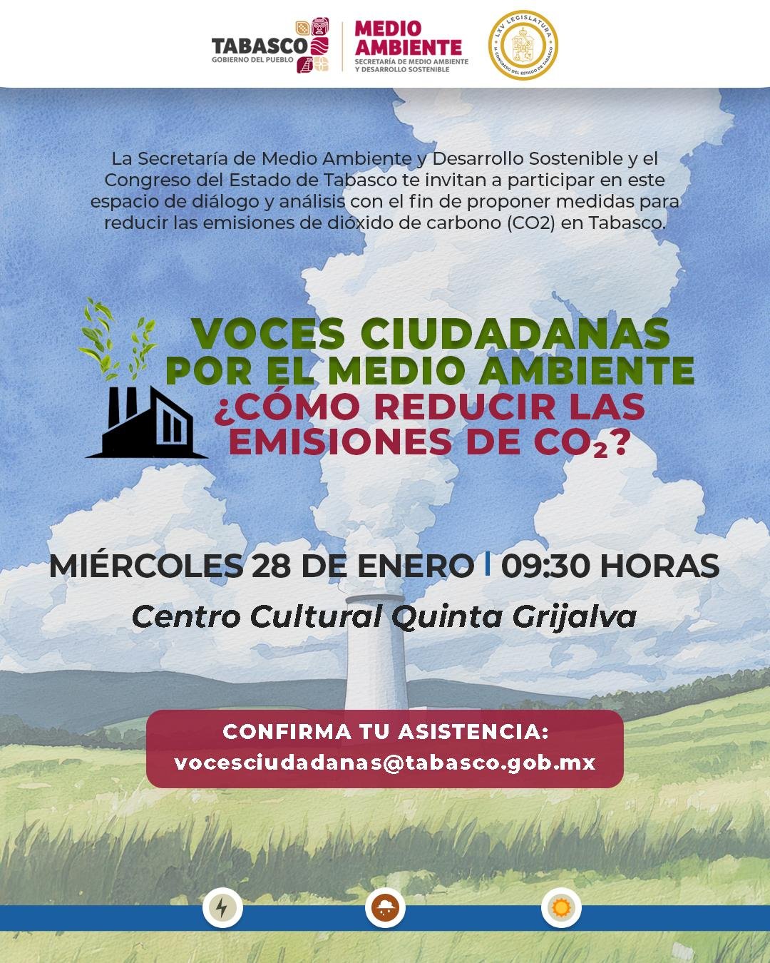 Gobierno del Pueblo convoca al foro "Voces Ciudadanas" sobre reducción de CO2