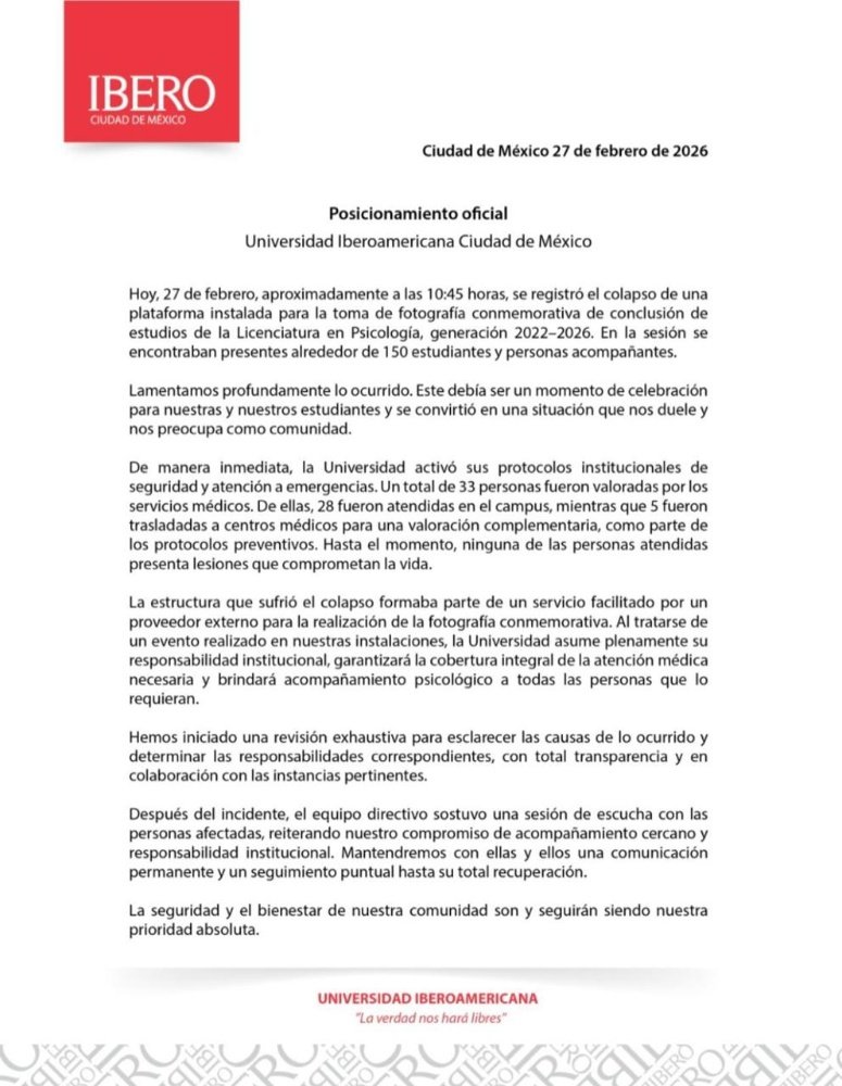 Colapsa plataforma en la Ibero CDMX