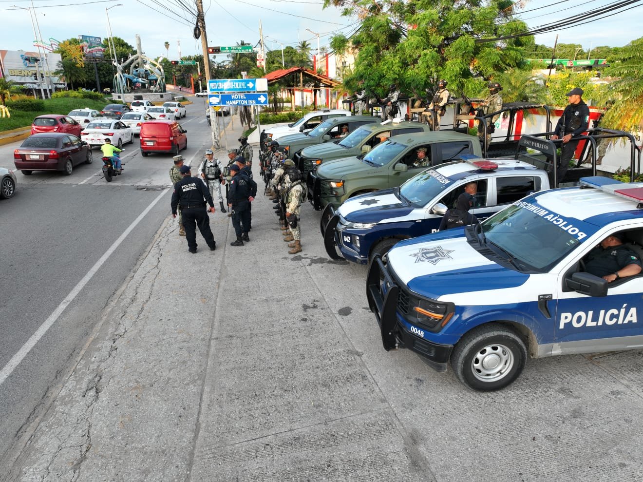 Refuerzan autoridades seguridad en Comalcalco, Jalpa y Paraíso, con operativos de vigilancia
