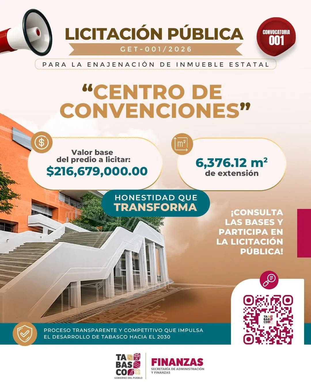 Licita gobierno del Pueblo Centro de Convenciones y La Choca