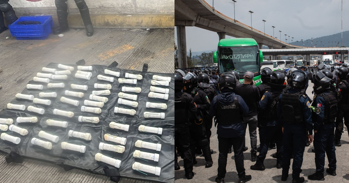 Hallan 59 explosivos en autobús vinculado a marcha de CNTE