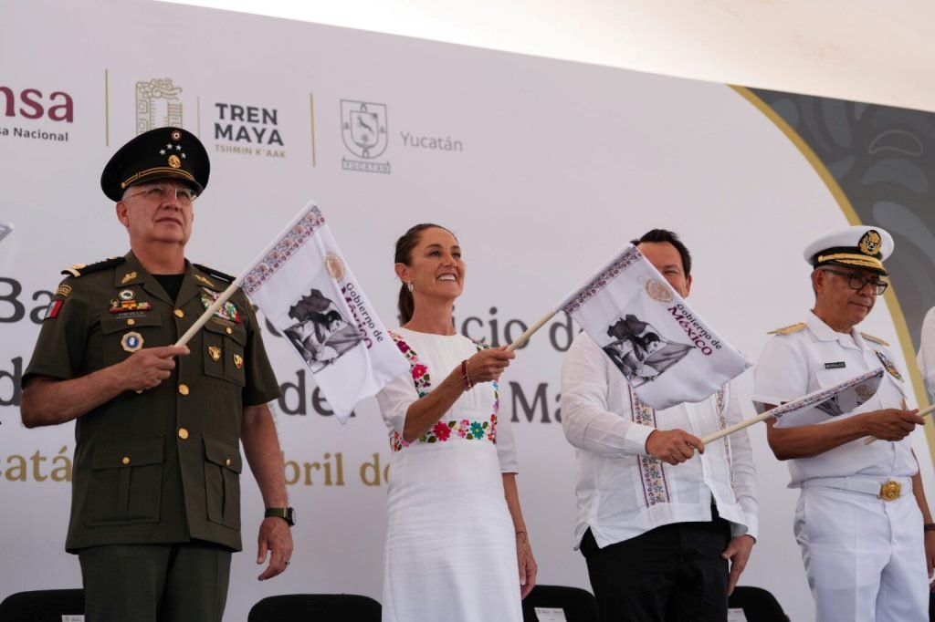 Sheinbaum da banderazo a obras de transporte de carga del Tren Maya