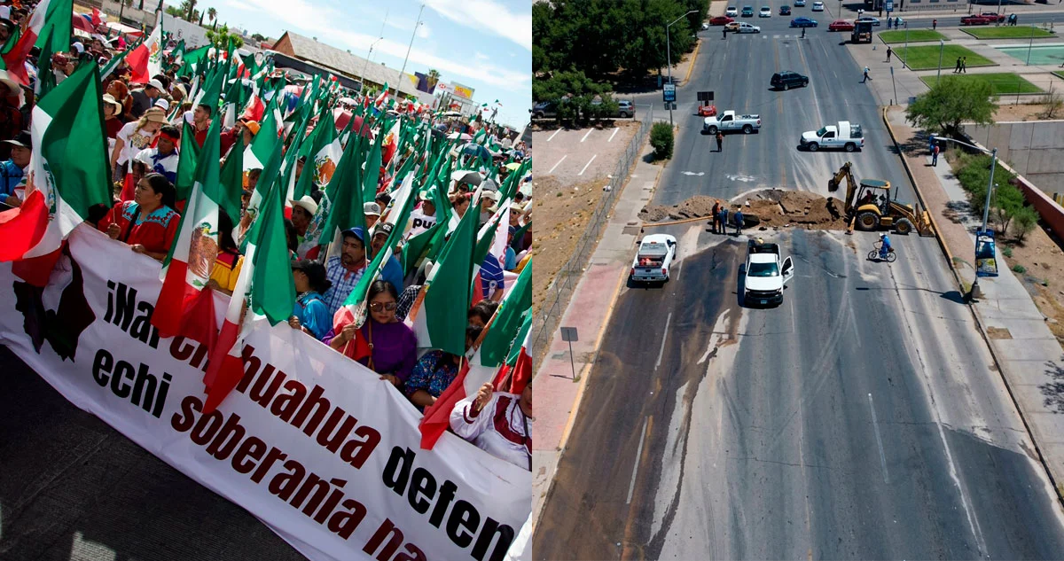 Miles marchan contra Maru Campos en Chihuahua pese a bloqueos y boicot