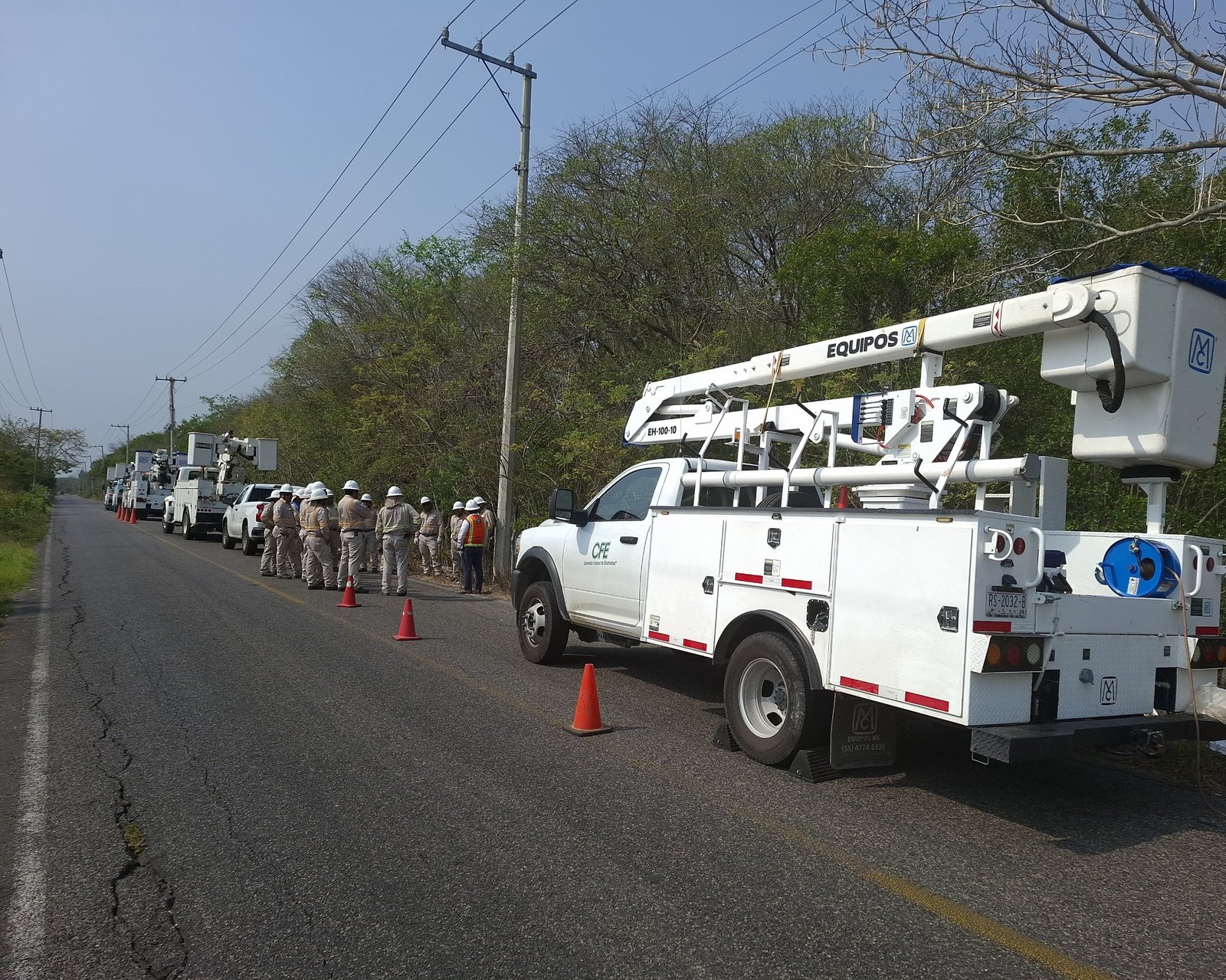 Avances de mejoras en el servicio eléctrico de Tamulté de las Sabanas
