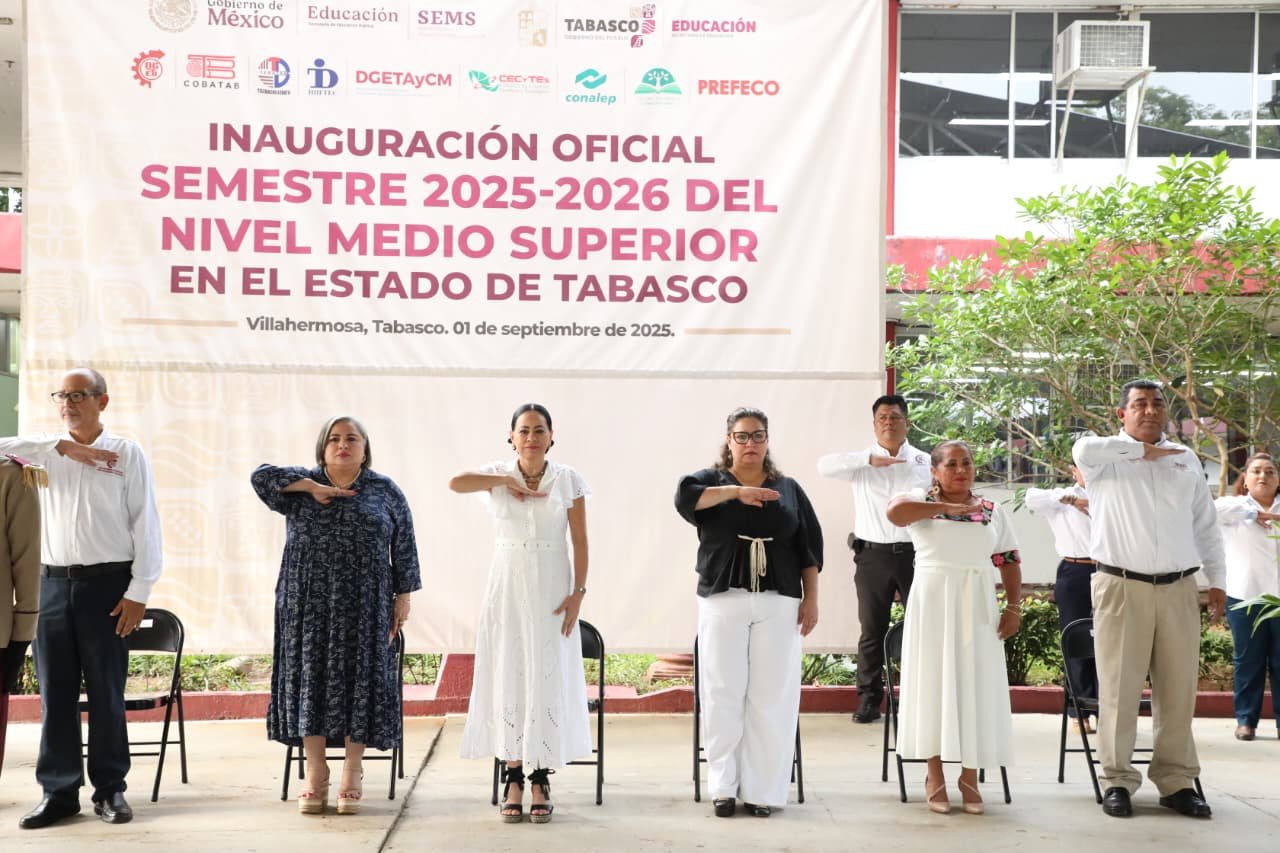 Autoridades educativas pusieron en marcha el nuevo ciclo escolar en Tabasco con la participación de estudiantes, docentes y directivos de todos los niveles.