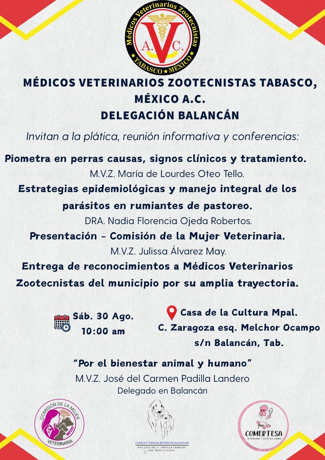 Evento Inédito en Balancán: Reconocimientos y Conferencia Magistral en Medicina Veterinaria