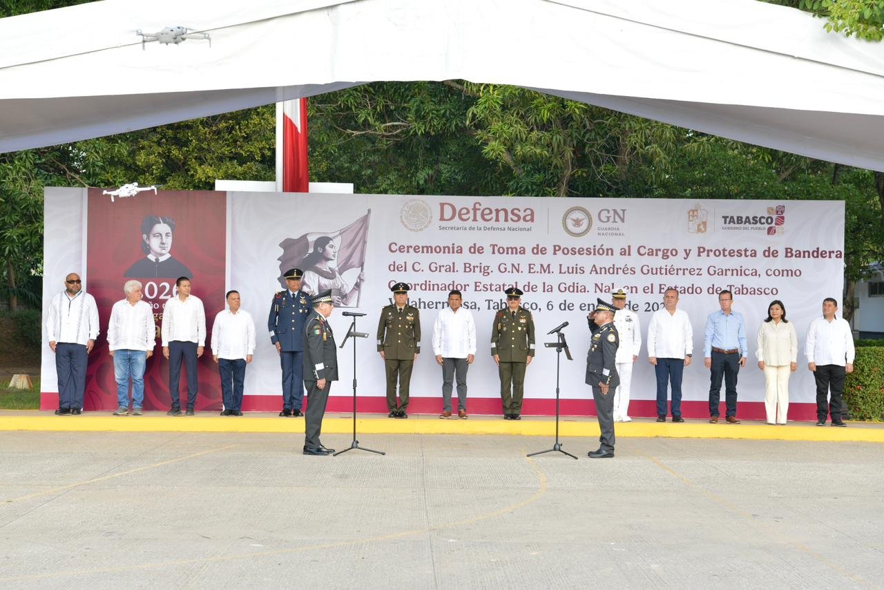 Luis Andrés Gutiérrez asume la Guardia Nacional en Tabasco; atestigua May toma de protesta
