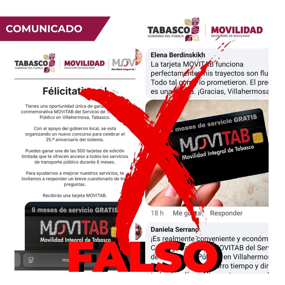 Alerta por página falsa que ofrece tarjeta MOVITAB gratuita