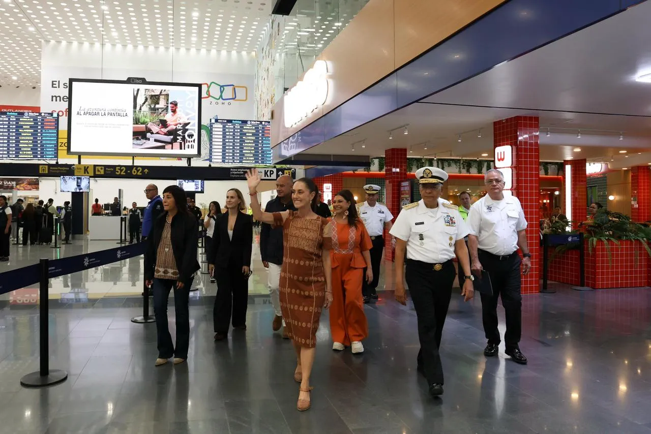 "Compromiso cumplido":Sheinbaum entrega 1ª fase de remodelación del AICM