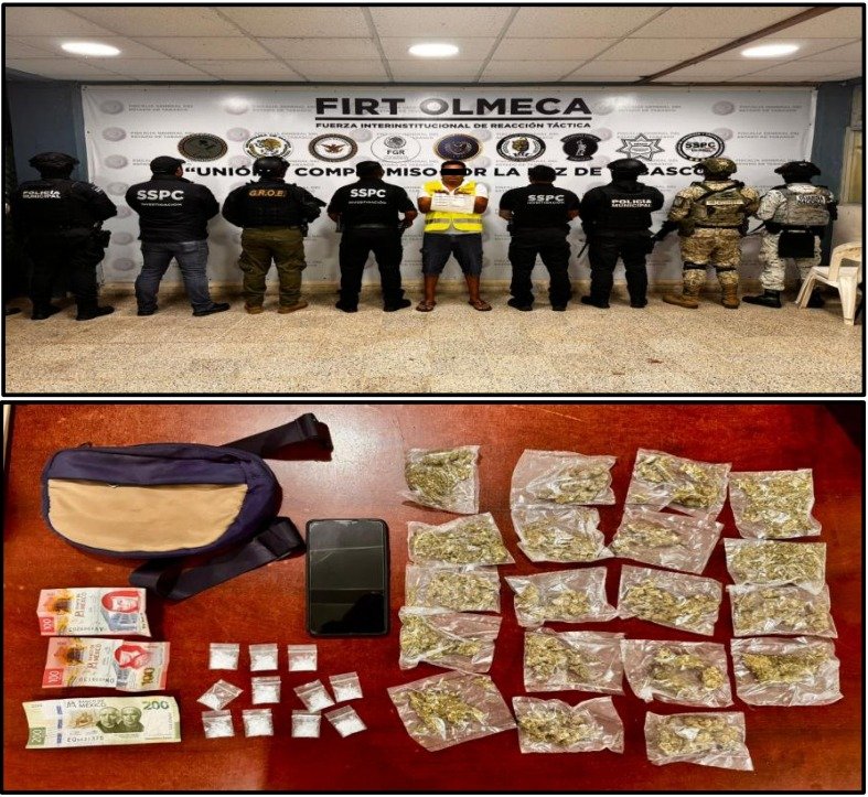 Continúa FIRT Olmeca con acciones para garantizar la paz en Tabasco; 55 detenidos en la última semana