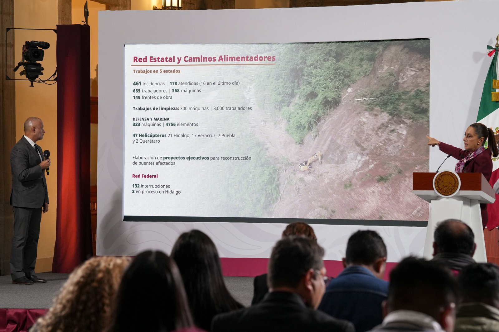 Sheinbaum: Bienestar ha censado 26,311 viviendas afectadas por lluvias; destaca labor de Servidores de la Nación.