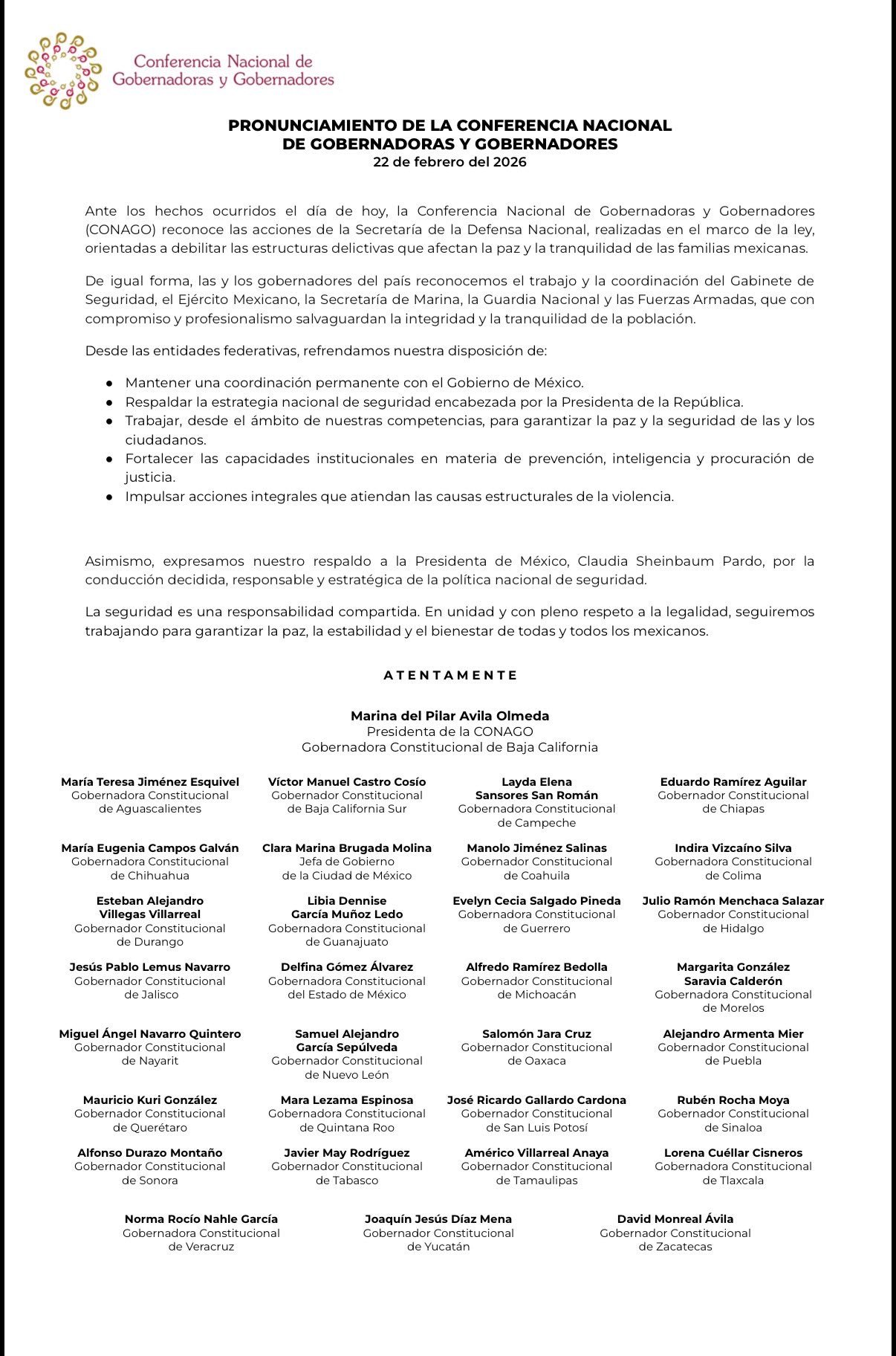 CONAGO respalda operativo en Jalisco