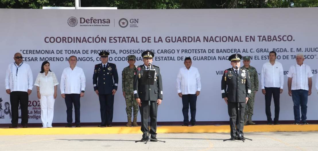Atestigua Javier May toma de posesión del nuevo coordinador de la GN en Tabasco