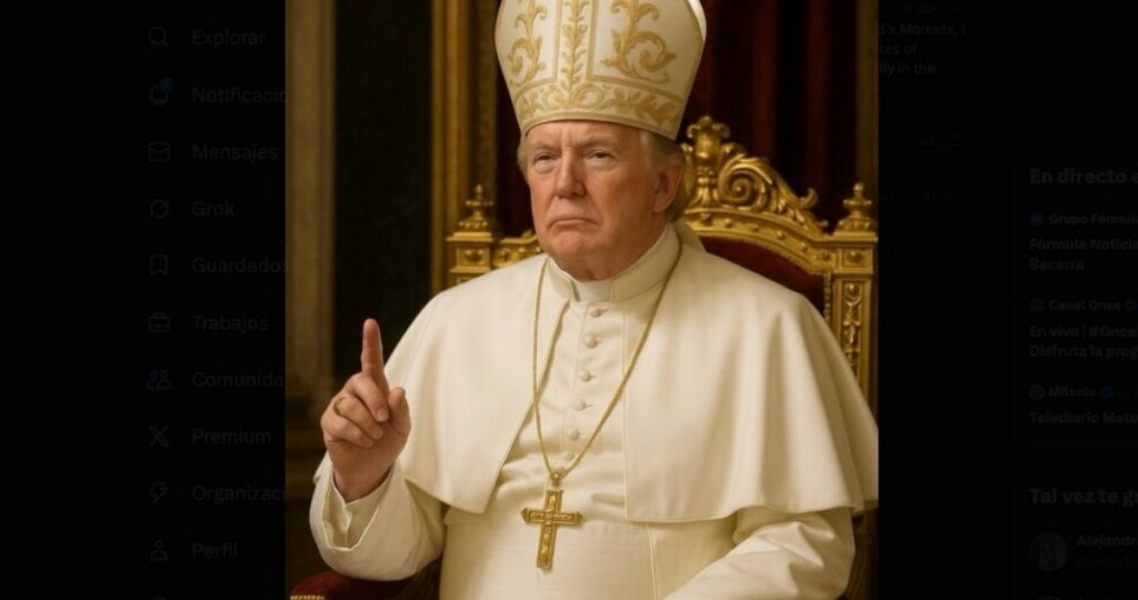 Sube Trump imagen de IA vestido de Papa 