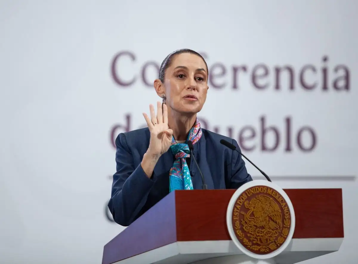Claudia Sheinbaum durante su conferencia matutina donde afirmó que no se habló de intervención militar estadounidense en México.