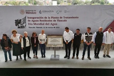 Inaugura Claudia planta de tratamiento de aguas residuales en Tlaxcala 